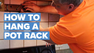 In this video, we'll cover how to quickly and easily center and hang a pot rack or holders above your stove