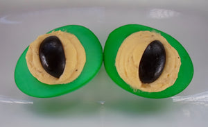 Reptile Eye Deviled Eggs for Halloween -and Instant Pot pressure cooker hard boiled eggs