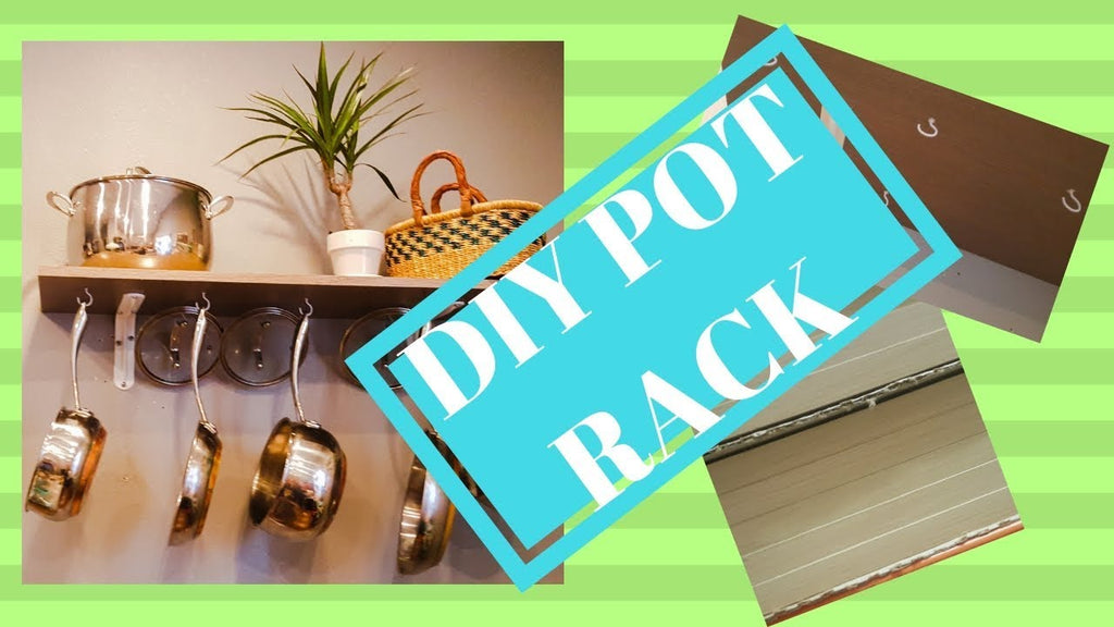 This new homemade addition to our kitchen has been a life saver! It helps us organize and store our pots and pans and is literally the perfect kitchen hanging pot ...