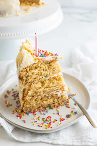 If you’re looking for a cake to make for an upcoming birthday, this vegan birthday cake is perfect for you! It’s easy to make, insanely delicious, super fluffy, and moist!