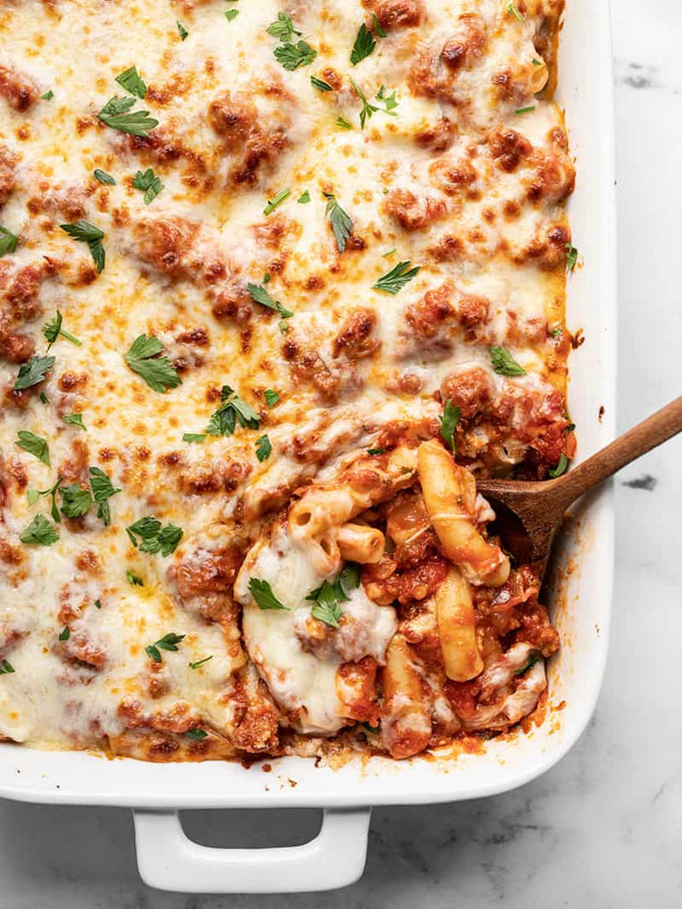 As soon as the weather turns cool, I grab the cozy sweaters and start cooking the comfort food, like this Classic Baked Ziti