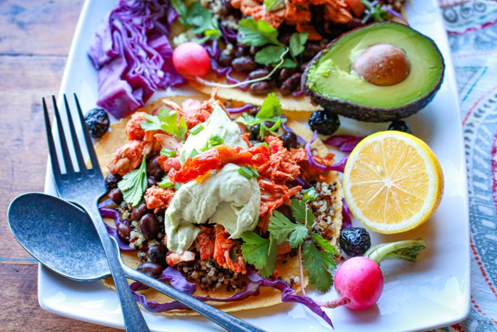 Jackfruit Black Bean and Quinoa Tacos