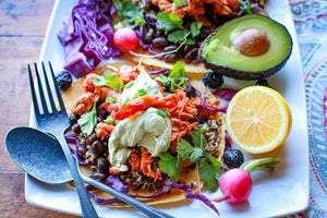 Jackfruit Black Bean and Quinoa Tacos