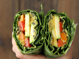 Wild Rice and Hummus Collard Wraps