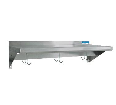 BK Resources Overshelf Wall Mount With Pot Rack, 36"W x 16"D, Stainless Steel