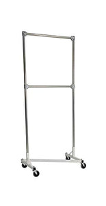 Heavy Duty 36 in. Double Rail Z-Rack Garment Rack in White