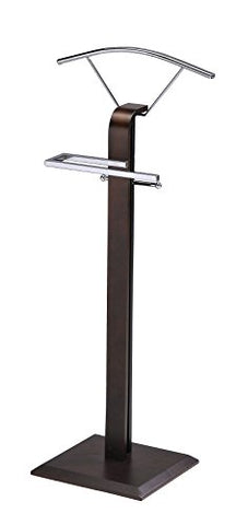 Kings Brand Furniture Modern Chrome/Walnut Suit Rack Valet Stand