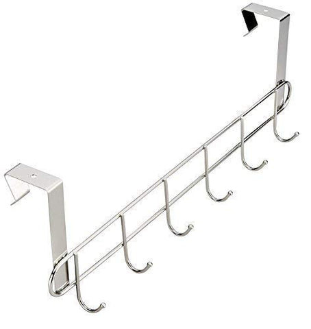 Over the Door Hook Organizer Rack Hanger Clothes Coat Towel Holder Stainless Steel Storage Hooks 6