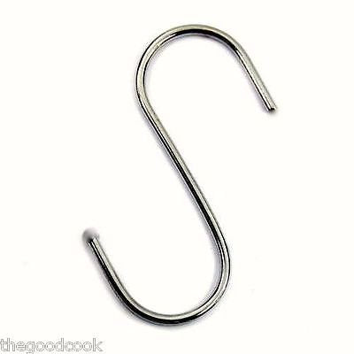 Real GoodCook 3/16 Gauge Chromed Seel S Hooks 5" Tall x 3 1/2" Wide Kitchen Pot Pan Bakers Rack Garage Shop Hobby Locker Closet Storage