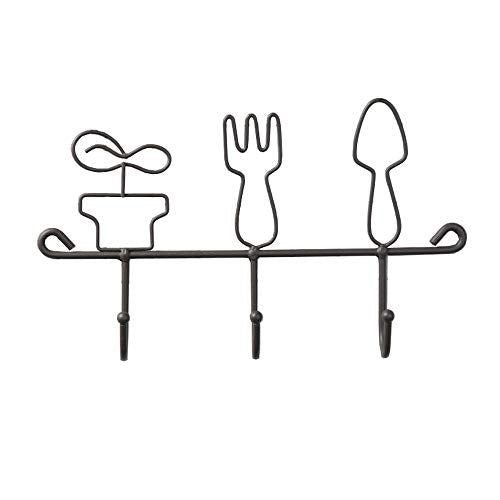 JWShang Coat Hooks Wall Mounted, Creative Coat Rack with 3 Metal Tri-Hooks Metal Hook Rail for Home Storage and Organization