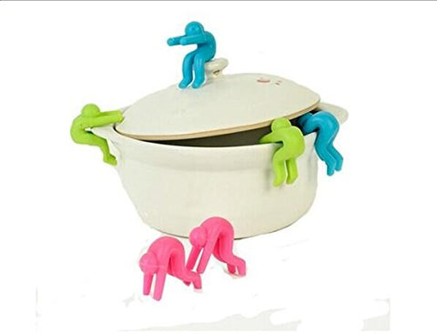 JASSINS 2 pcs Raise The Lid Prevents Soup Pot Overflow Sillicone Eco-friendly Tools Kitchen Clip holder creative villain