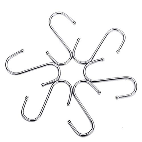 Rey 20-Pack Larger Round S Shaped Hooks in Polished Stainless Steel Metal-height：4 inch