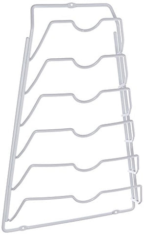 Organize It All Wall Cabinet Door Mounted Metal Pot Lid Rack, White