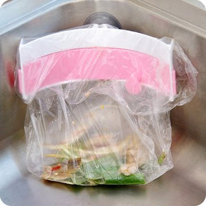 Kitchen Tools & Gadgets - Creative Strong Sucker Garbage Bag Holder Kitchen Sink Clip-On Trash Storage Rack - Garbage Bag Holder Frame For Cabinet Door Hanging The Kitchen Trash Camper - 1PCs