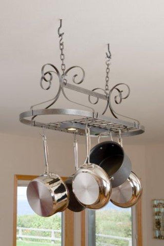 Enclume Decor Oval, Ceiling Pot Rack, Hammered Steel