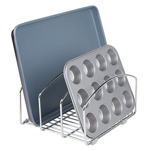 iDesign Classico Kitchen Cookware Organizer for Cutting Boards and Cookie/Baking Sheets - Chrome