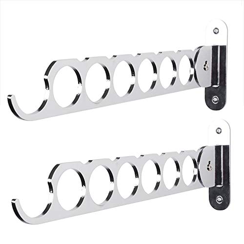 Wallniture Costa Wardrobe Organizer Wall Mounted Clothes Bar - Hanger Holder Organizer - Steel 14.5 Inch Set of 2