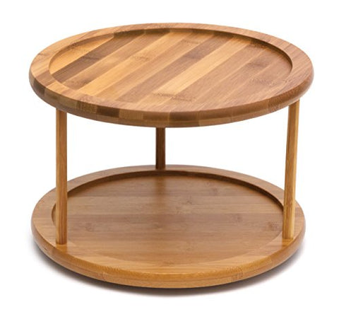 Lipper International 8302 Bamboo Wood 2-Tier 10" Kitchen Turntable