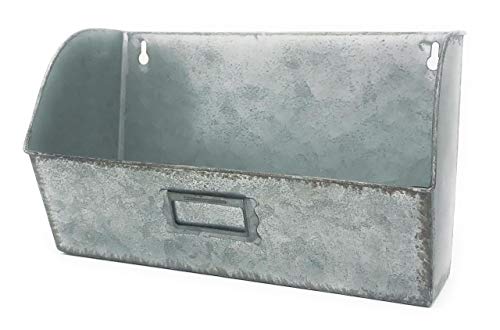 MtnGift Farmhouse Decor Galvanized Metal Decorative Planter Wall Hanging Mail Organizer