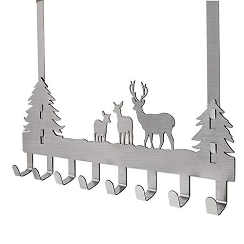 LAXF-Wall Coat Racks with Hooks/Door Back Coat Hook,Vintage Metal Deer Wall Hooks,Decorative Organizer Hooks for Clothes, Coat, Hat, Belt, Towels,Stylish Over Door Hanger for Home or Office Use (8