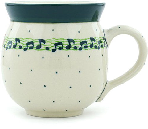 Polish Pottery Bubble Mug 12 oz Musical Dance