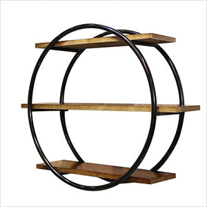 GJ-zsj Decorative Accessories Clothing Store Wall-mounted Storage Rack Shelf/Vintage Creative Solid Wood Bookcase Partition/Wall-mounted Circular Display Stand/Coat Rack 8015.566CM Floating Shelves