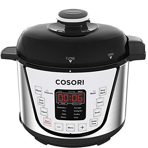 COSORI 2.1 Qt 7-in-1 Electric Pressure Cooker with Instant Stainless Steel Pot, Slow Cooker, Rice Cooker, Sauté, Steamer, Yogurt Maker & Warmer, Extra Sealing Ring, Glass Lid, Recipe, 2-Year Warranty