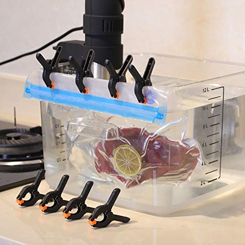 Blulu 8 Pack Sous Vide Cooking Clips for Immersion Circulator Precision Cooker, Sous Vide Cooker Case Compatible with Anova, ChefSteps Joule, Gramercy Kitchen, Gourmia, Kitchen Gizmo