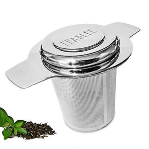 Teablee Tea Strainer for Loose Leaf Tea | Large 304 Stainless Steel Extra-Fine Mesh Brew-in-Mug Basket | Helps Make Brewing Loose Tea Easy