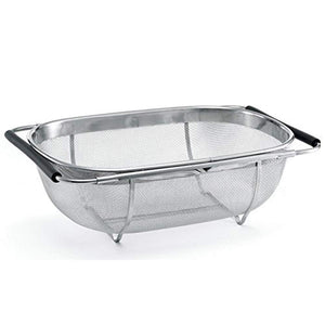 YKL Kitchen Sink Rack - Stainless Steel Folding Colander Drying Tray,Silver&Black