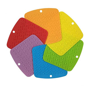 Potholder, Pot Trivet, Silicone Pot Holders, Silicone Trivets, Pot Holders Heat Resistant, Hot Pad, Hot Bowl Holder, Jar Opener, Pot Spoon Holder, Non Slip, Dishwasher Safe BPA Set of 6 (6.7 x 7 inch)