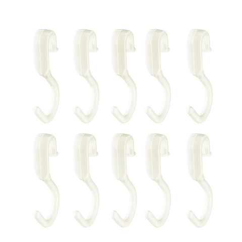 OUNONA S Shape Hooks Plastic Bathroom Clothes Towel Bag Hanging Hooks 10Pcs (White)