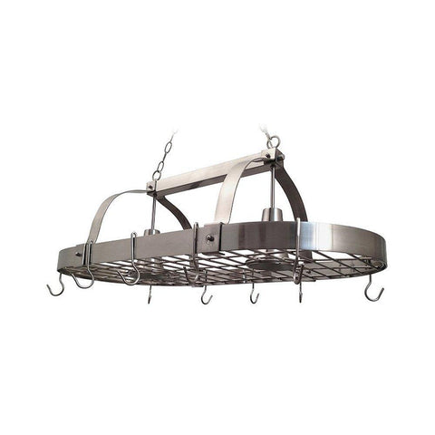 Elegant Designs PR1000-ORB 2 Light Kitchen Pot Rack Home Collection 2 Light Kitchen Pot Rack with Downlights, Oil Rubbed Bronze