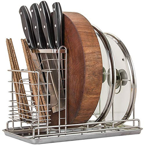 LPZ Stainless Steel Anvil Cutting Board Kitchen Storage Rack Supplies Storage Belt Water Tray LPZV