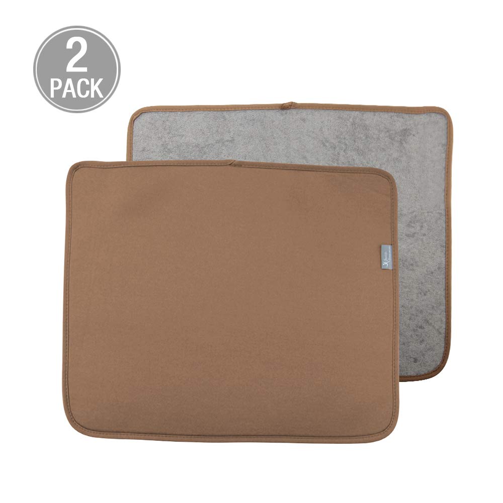 Y.VN 16 by 18-Inch Microfiber Dish Drying Mat -2 pack, Brown