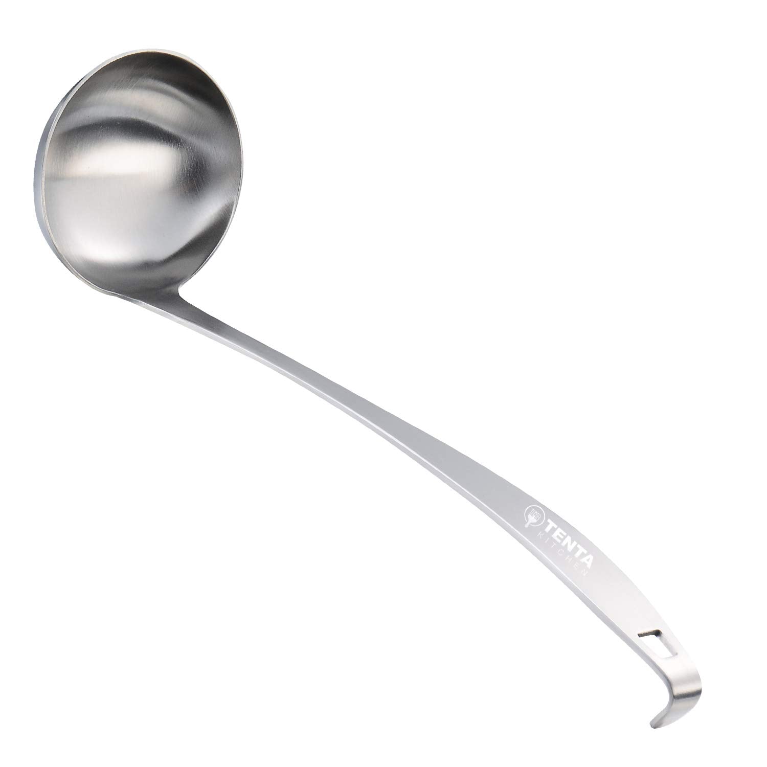 Tenta Kitchen 2oz/56ml Stainless Steel Small Soup Ladle Spoon,10.8”x 3” Ladle Stainless Steel – One-piece Professional Ladle With Hook And Hole For Convenient Hanging
