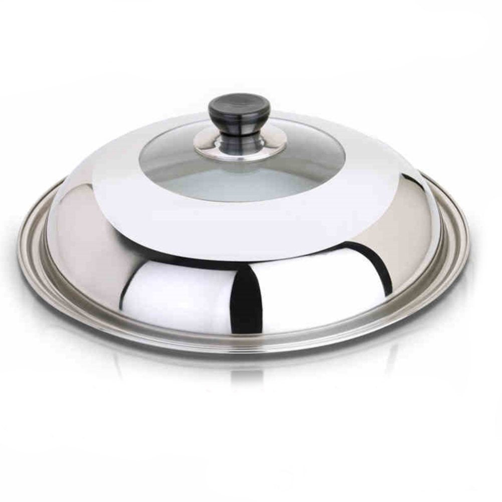 Hofumix Pot Lid Stainless Steel Universal Lid Pan Lid Utensil Lid Cover with Steam Vent (11.8 in/14in) (Large)