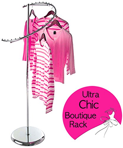 Only Garment Racks 2358 Spiral Boutique Rack Only Garment Racks Semi Spiral Boutique Clothes Rack - Elegantly Displays Over Two Dozen Garments!