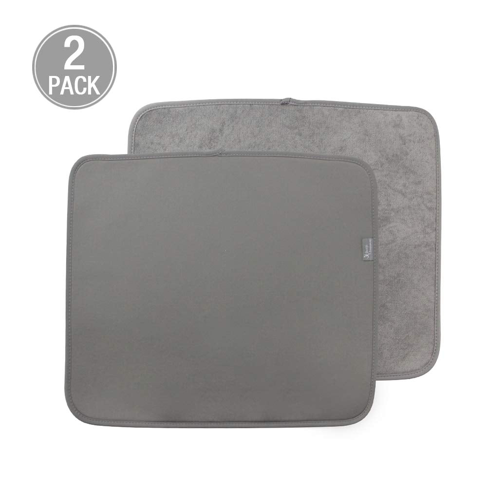 Y.VN 16 by 18-Inch Microfiber Dish Drying Mat -2 pack, Grey