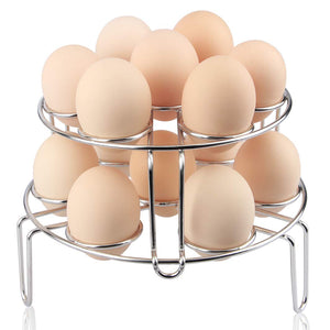 Aiduy for for Kitchen Instant Pot and Pressure Coo Vegetable Basket Stackable Food Steam Stand Holder Egg Steamer Rack, Silver