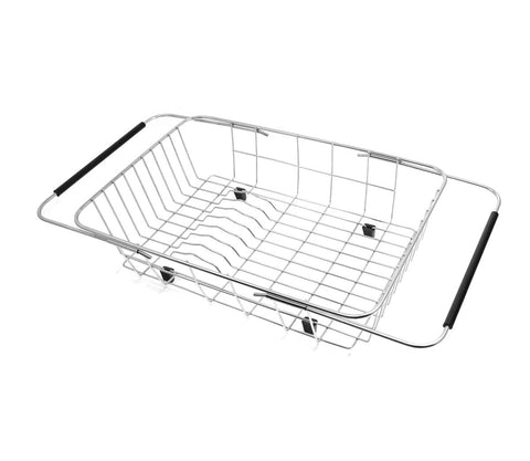 GTHUNDER Expandable Dish Drying Rack Dish Drainer, Over the Sink, In Sink Or On Counter Organizer with Adjustable Arma - 304 Stainless Steel Rustproof