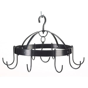 Pot And Pan Hanging Rack, Hanging Pot Rack Black, Overhead Mini Round Pot Hanger