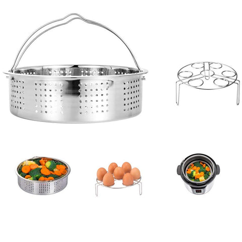 HapWay Stainless Steel Steamer Basket with Egg Steam Rack Trivet Compatible Instant Pot 5,6,8 qt Electric Pressure Cooker