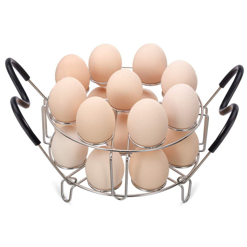 [Upgraded Version]Maxracy 2 Piece Stackable Steamer Rack for Instant Pot Accessories Stainless Steel Egg Assist Trivet Vegetable Steam Rack for Pressure Cooker Accessories