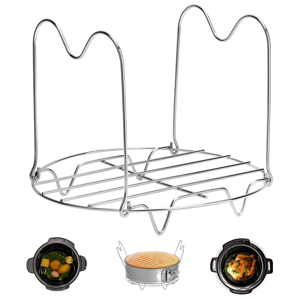 Steamer Rack Trivet with Handles Compatible with Instant Pot Accessories 6 Qt 8 Quart, Pressure Cooker Trivet Wire Steam Rack, Great for Lifting out Whatever Delicious Meats & Veggies You Cook