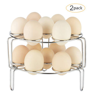 Egg Steamer Rack,Sapoelis Dishes Steam Rack Trivet for Instant Pot Accessories,Fits for Instant Pot 5,6,8 qt Pressure Cooker-2 PCS Stackable 304 Stainless steel Multipurpose Cooling Rack