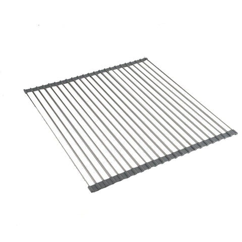 Ahyuan Roll up Dish Rack Dish Drainer 20.2" X 18.5" Extra Large over the sink Dish Drying Rack Roll up Dish Drying Rack Dish Drainers for Kitchen Sink Counter Roll-up Drying Rack (Warm Grey)