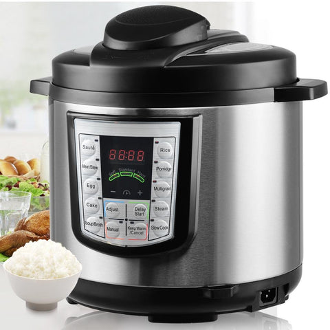 6QT, 14-in-1 Multi-Functional Smart Programmable Digital Pressure Cooker, Slow Cooker,Egg Cooker, Cake Maker, Sauté, Steamer, Warmer, and Sterilizer, Countertop Pressure Cookers w/Gift Cooking Sets