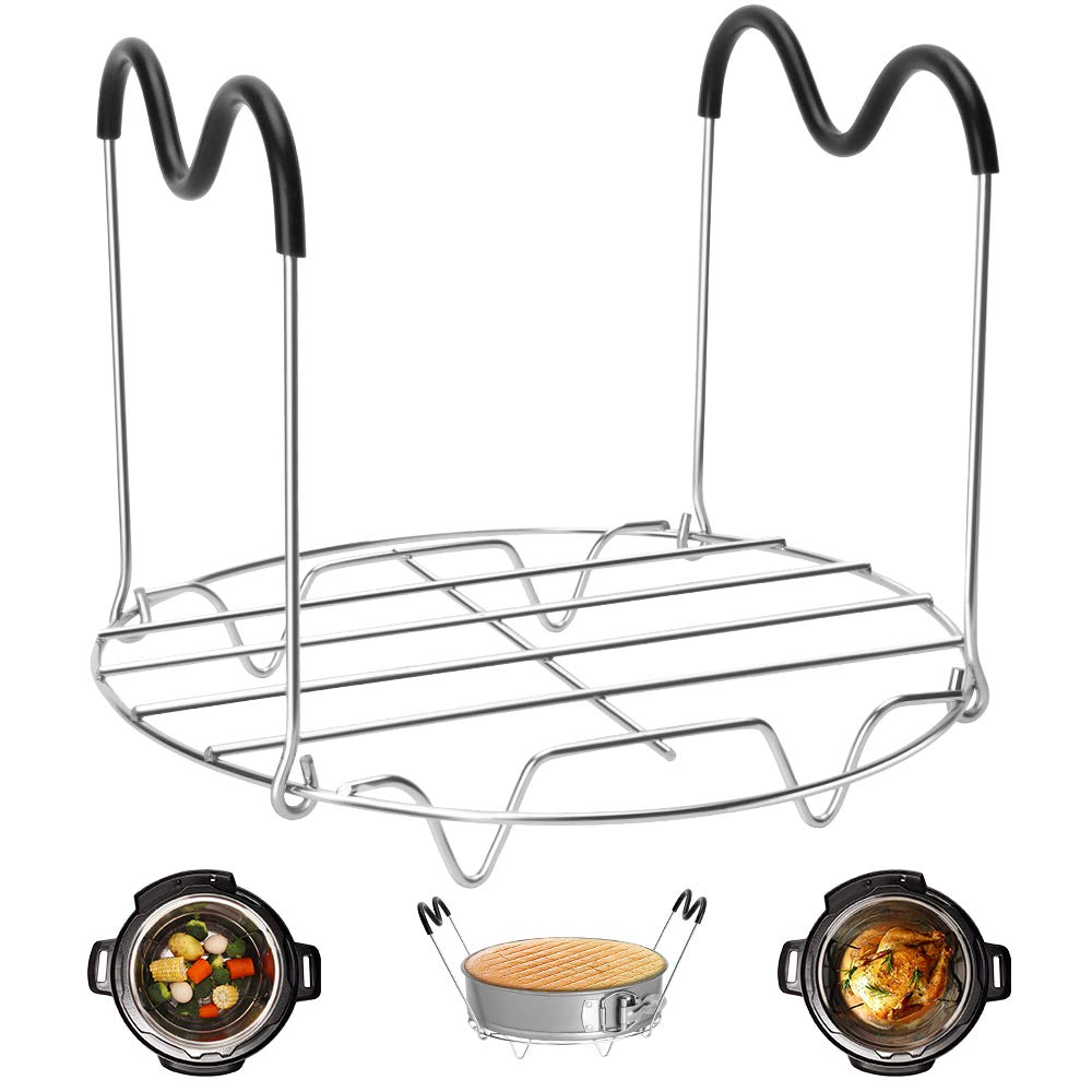 Steamer Rack Trivet with Heat Resistant Handles Compatible with Instant Pot Accessories 6 Qt 8 Quart, Pressure Cooker Trivet Wire Steam Rack, Great for Lifting out Whatever Delicious Meats & Veggies You Cook