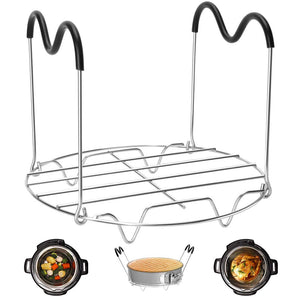 Steamer Rack Trivet with Heat Resistant Handles Compatible with Instant Pot Accessories 6 Qt 8 Quart, Pressure Cooker Trivet Wire Steam Rack, Great for Lifting out Whatever Delicious Meats & Veggies You Cook